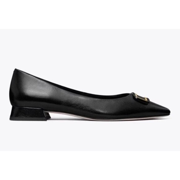 Tory Burch Georgia Point Toe Black Water Snake Heels Flats 6.5 - Picture 13 of 13